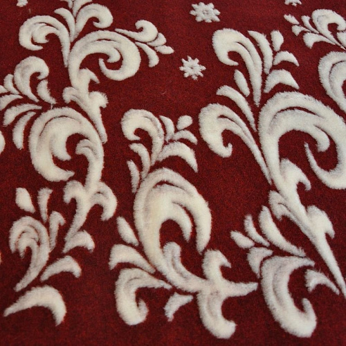 Мех жаккардовый "Новый год" бордовый