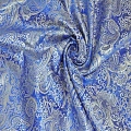 Парча жаккард (василек с серебром)