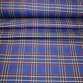 Костюмная ткань Полушерсть клетка (василек)