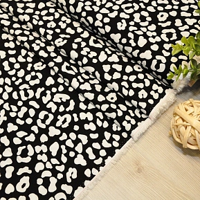 Штапель "Твил" Пятна на черном фоне