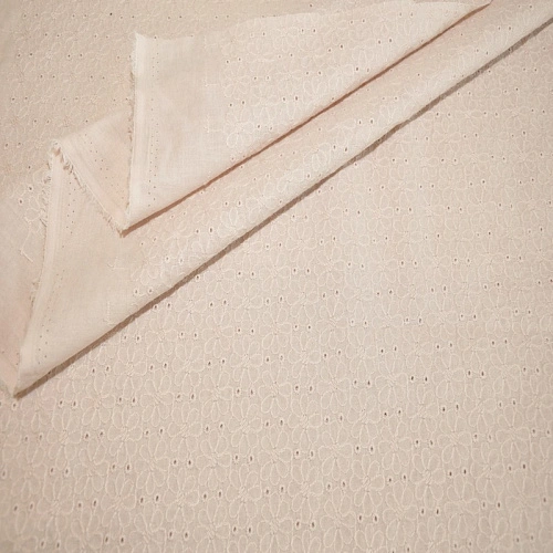 Батист вышитый "Цветочки" (беж)