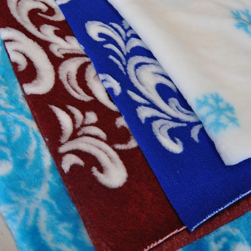 Мех жаккардовый "Новый год" синий