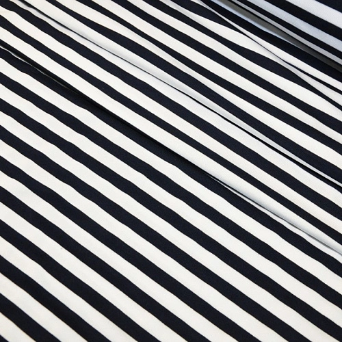 Вискоза  полоска 1 см (синий+белый)