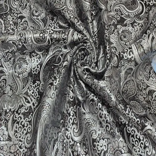 Парча жаккард (черный с серебром)