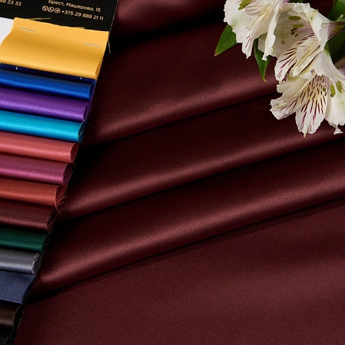 Атлас свадебный (марсала)