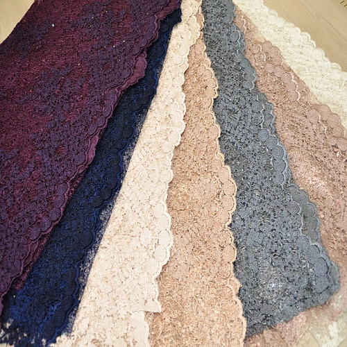 Вышивка на сетке с пайетками "Скарлет" (баклажан)