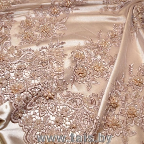 Вышивка на сетке с биссером (бежевый)