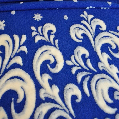 Мех жаккардовый "Новый год" синий