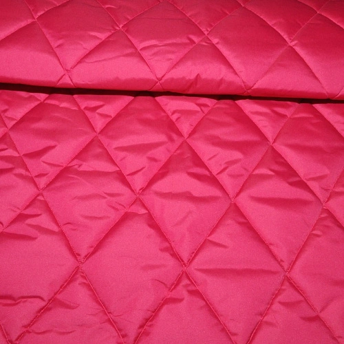 Плащевка стеганая "Ромбик" (яркий розовый)