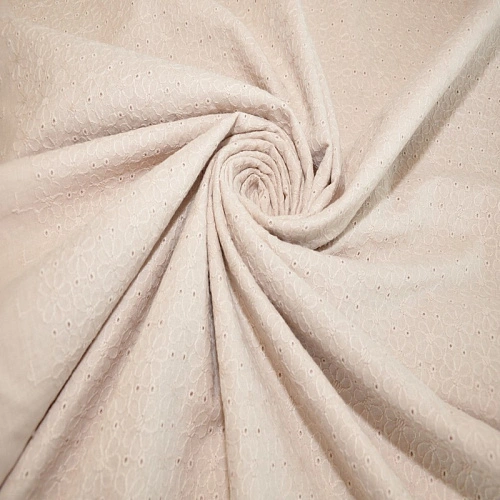 Батист вышитый "Цветочки" (беж)