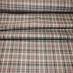 Костюмная ткань Полушерсть клетка (серый)