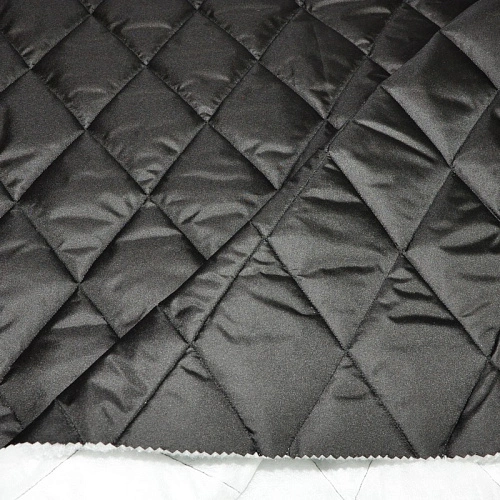 Плащевка стеганая "Ромбик" (черный)