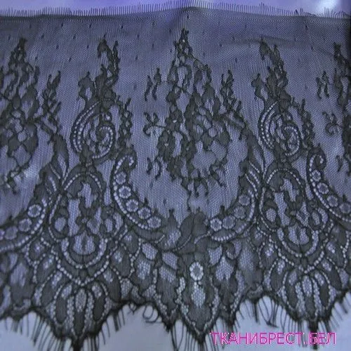 Кружево ленточное (черный прозрачный)
