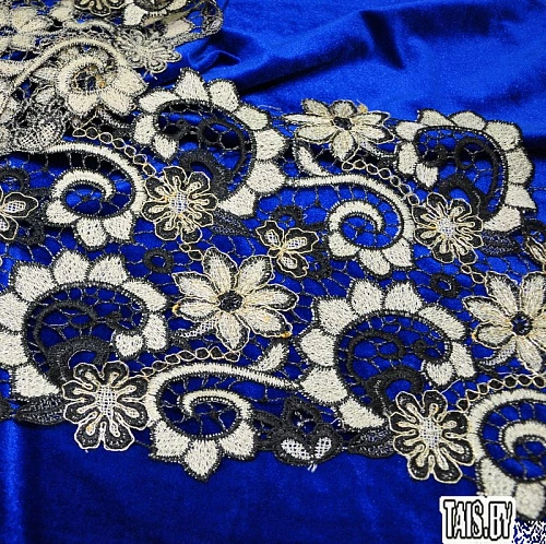 Кружево ленточное (черный с золотом)