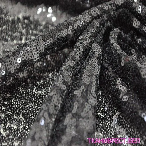 Пайетки на сетке (черный)