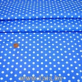 Хлопок принт "Мелкий горох на голубом фоне"