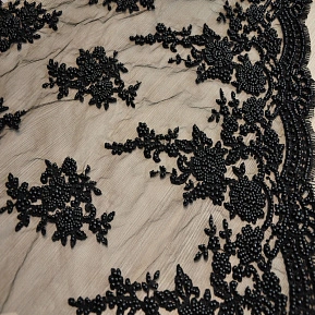 Вышивка на сетке с биссером (черный2)