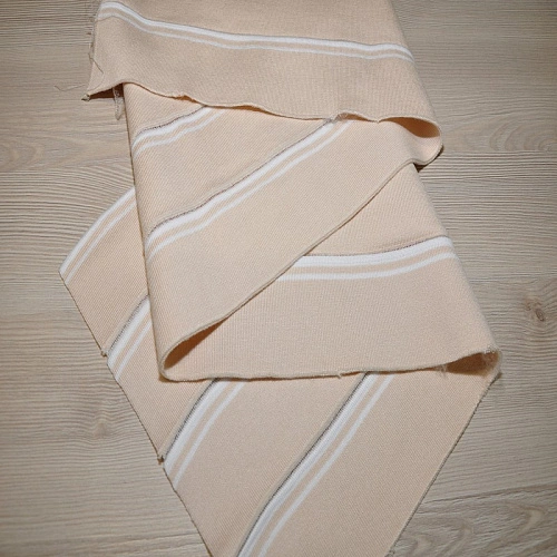 Манжет трикотажный (св. бежевый+молочный)