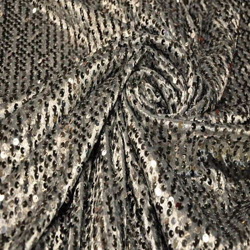 Пайетки на велюре (серебро)