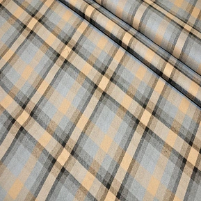 Костюмная ткань "Клетка  " (светло-оранжевый шотландка)