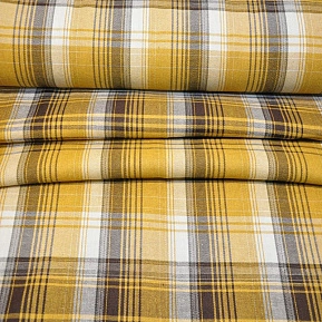 Ткань рубашечная фланель в клетку (горчица)