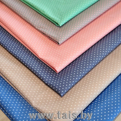 Поплин горох (голубой)