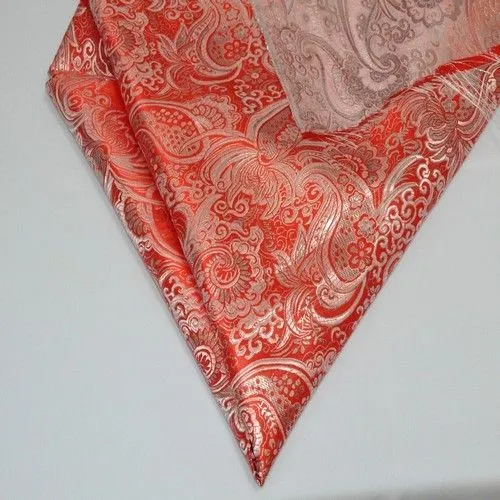 Парча жаккард (красный с серебром)