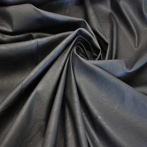 Кожзам на трикотажной основе (черный фактурный)