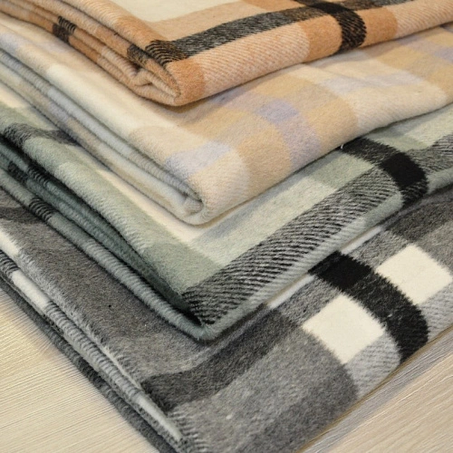 Пальтовая ткань Клетка  (молочный +беж+ лаванда)