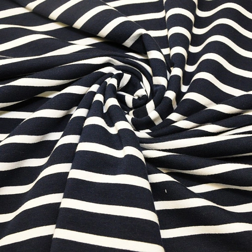 Футер 2-х нитка Полоска (темно синий фон белая полоска)