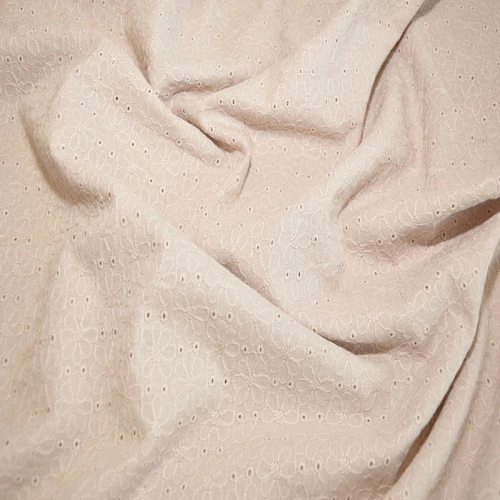 Батист вышитый "Цветочки" (беж)