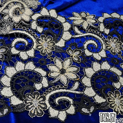 Кружево ленточное (черный с золотом)