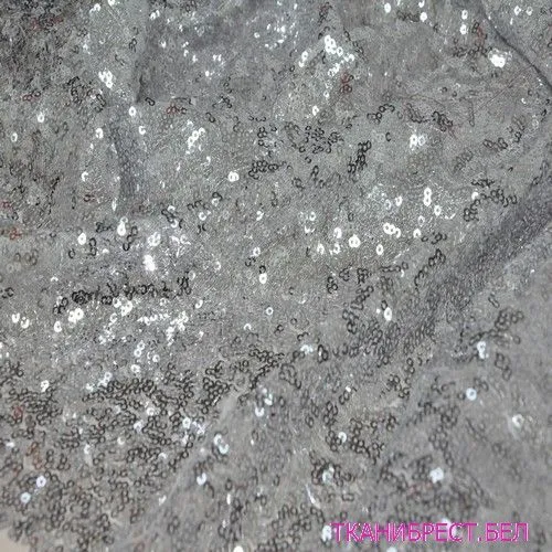 Пайетки на сетке (серебро)