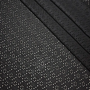 Батист вышитый, прошва цветок (черный)