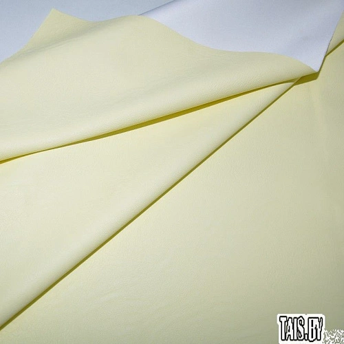 Кожзам на трикотаже (нежно-желтый)