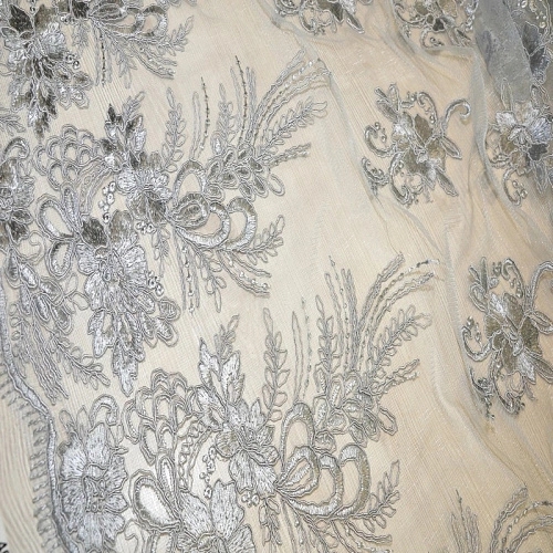 Вышивка на сетке  "Моника" (серебро)