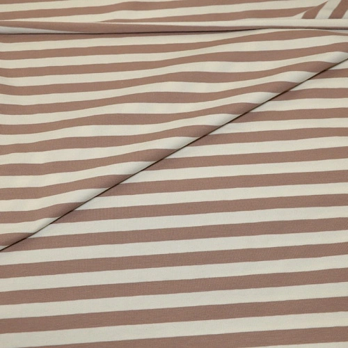 Кулирная гладь "Тельняшка" "1 см бежевый +молочный"