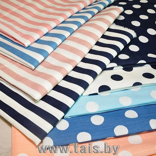 Хлопок принт "Крупный горох на беломфоне"