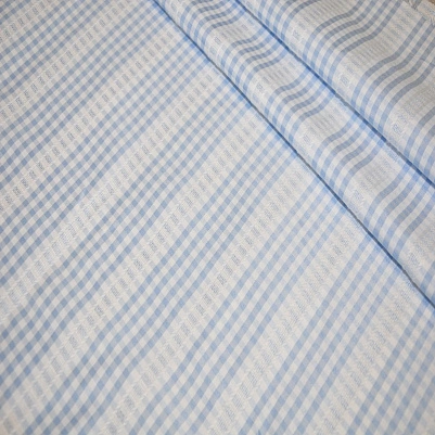 Рубашечный хлопок с кружевом  (голубой)