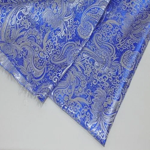 Парча жаккард (василек с серебром)