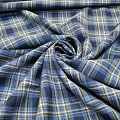 Костюмная ткань Полушерсть клетка (индиго 2)