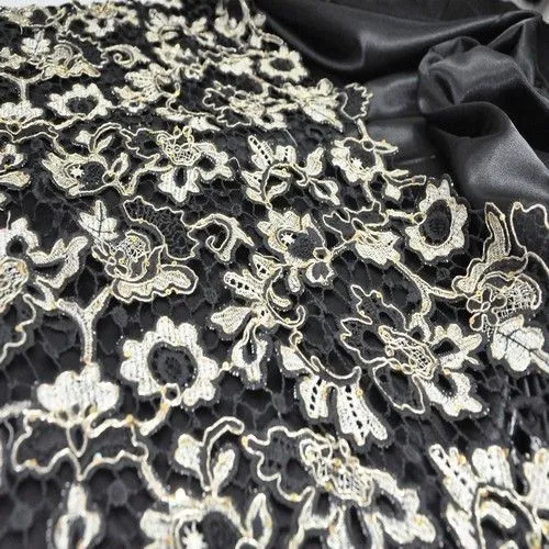 Кружево (черный с пайетками)