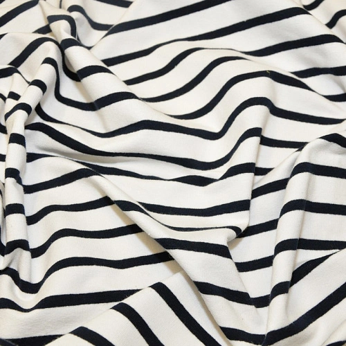 Футер 2-х нитка Полоска (белый фон т.синяя полоска)