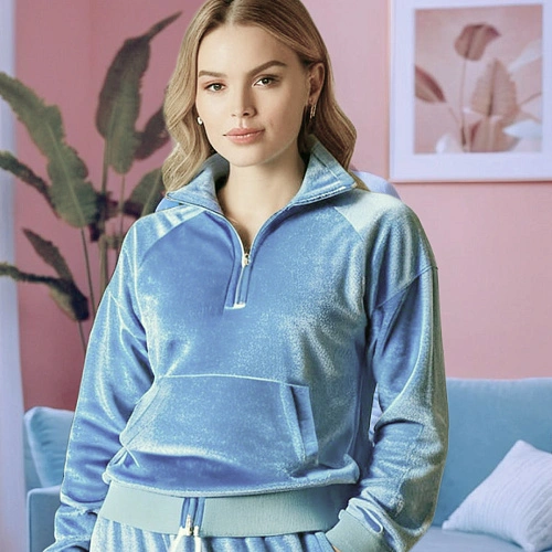 Велюр "Бамбук" (Голубой)