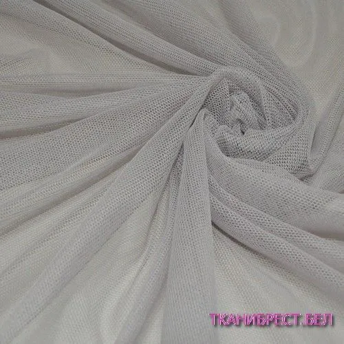 Ткань Сетка стрейчевая (светло-серый)