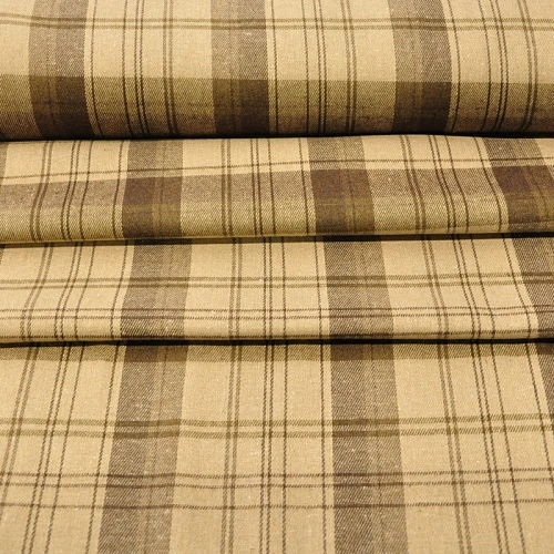 Ткань рубашечная фланель в клетку (бежевый)