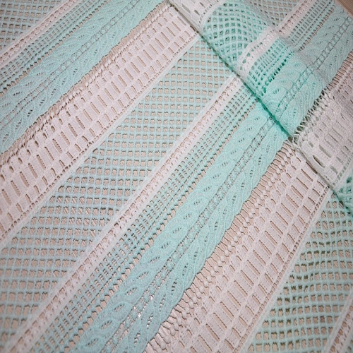 Кружево макраме (молочный+ментол)