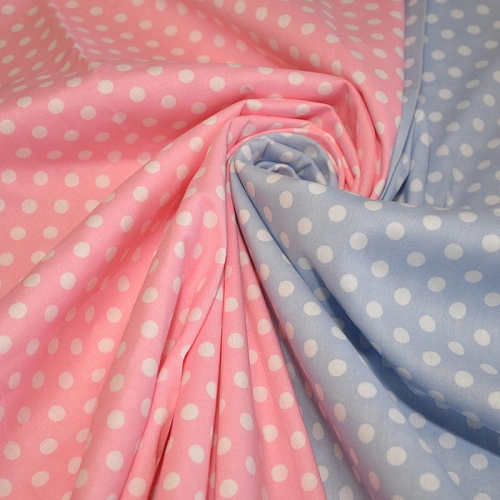 Поплин горох 5мм (розовый)