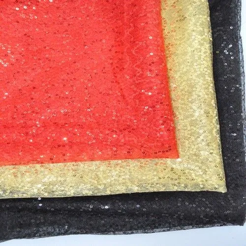 Пайетки на фатине (красный)