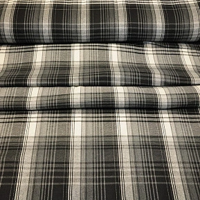 Ткань рубашечная фланель в клетку (черный)